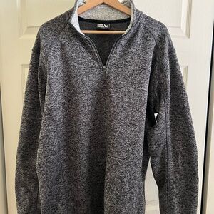 Eddie Bauer Men's Charcoal Zip-Up Sweater